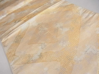 平和屋着物■六通柄袋帯 菱文 金糸 引箔 逸品 ob2639