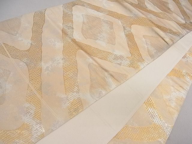平和屋着物■六通柄袋帯 菱文 金糸 引箔 逸品 ob2639