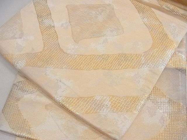 平和屋着物■六通柄袋帯 菱文 金糸 引箔 逸品 ob2639
