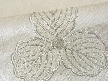 平和屋着物■六通太鼓柄袋帯 刺繍 舞葉文 銀糸 逸品 ob2986