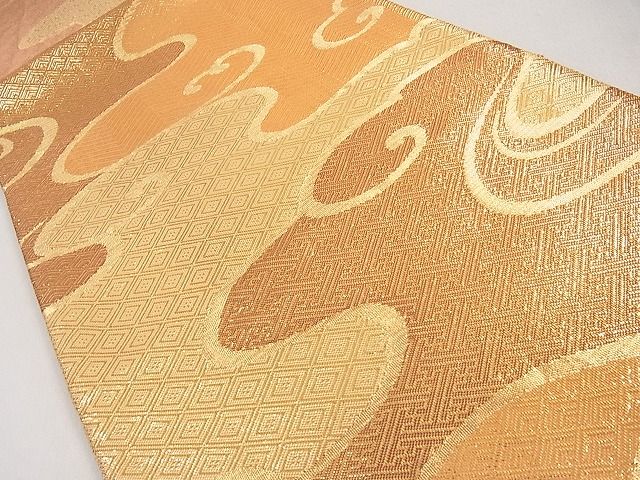 平和屋着物■佐賀錦 六通柄袋帯 流水吉祥文 金糸 逸品 ob3081