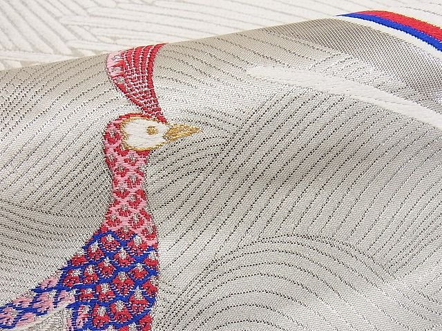平和屋着物■六通柄袋帯 唐織 孔雀文 金銀糸 逸品 ob3227
