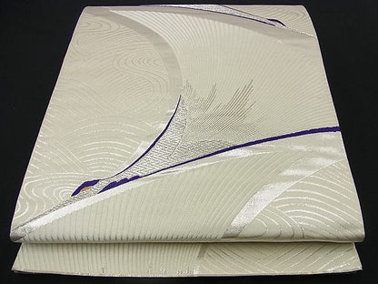 平和屋着物■六通柄袋帯 唐織 流水鶴文 金銀糸 逸品 n-op0058