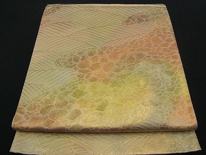 平和屋着物■六通柄袋帯 立波文 金糸 逸品 n-op0068