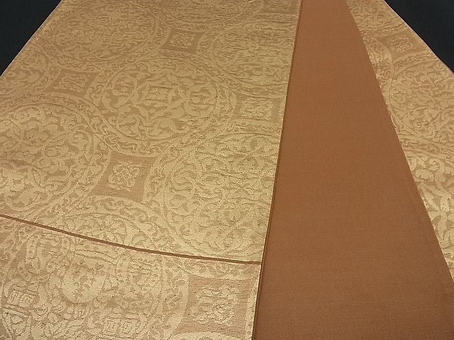 平和屋着物■六通柄袋帯 花唐草文 金糸 逸品 n-op0078