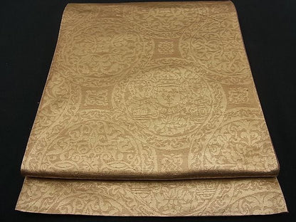 平和屋着物■六通柄袋帯 花唐草文 金糸 逸品 n-op0078