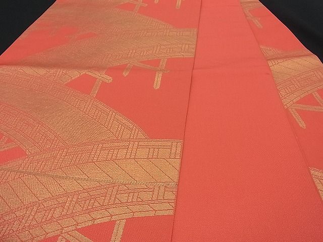 平和屋着物■六通柄 本袋帯 渡り橋文 金糸 逸品 n-op0124
