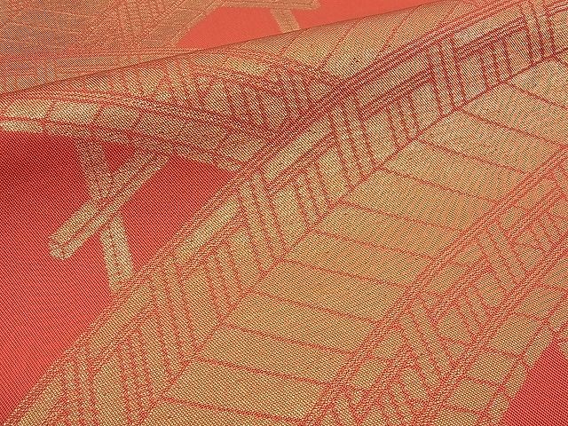 平和屋着物■六通柄 本袋帯 渡り橋文 金糸 逸品 n-op0124