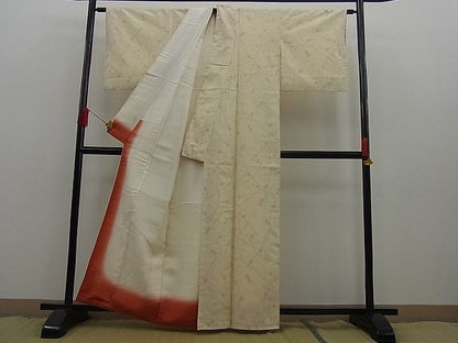 平和屋着物■上質な白紬　吉祥文　逸品　n-op0244