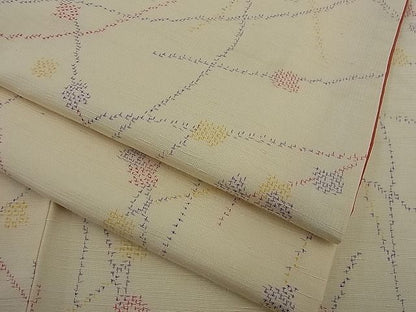 平和屋着物■上質な白紬　吉祥文　逸品　n-op0244