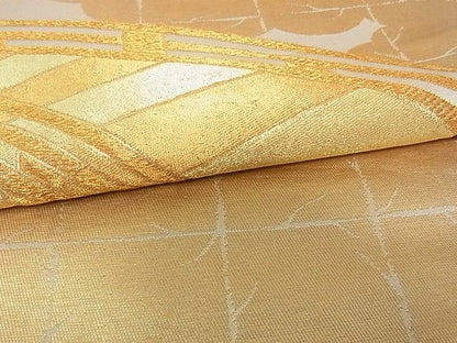 平和屋着物■六通柄袋帯　雲取渡橋文　金糸　逸品　op2729