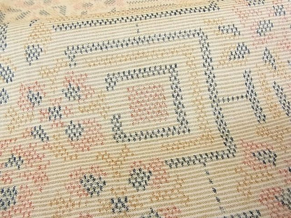 平和屋着物■上質なお召 幾何学花文 逸品 op3140