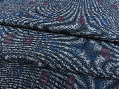 平和屋着物■上質な紬 幾何学花文 逸品 op3984