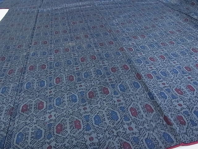 平和屋着物■上質な紬 幾何学花文 逸品 op3984
