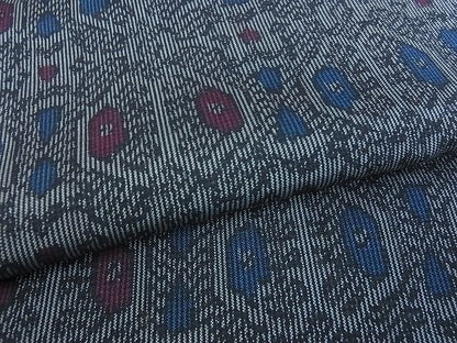 平和屋着物■上質な紬 幾何学花文 逸品 op3984