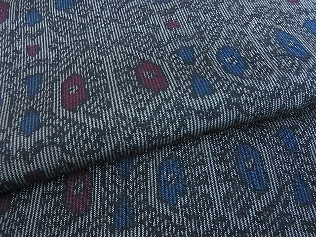 平和屋着物■上質な紬 幾何学花文 逸品 op3984