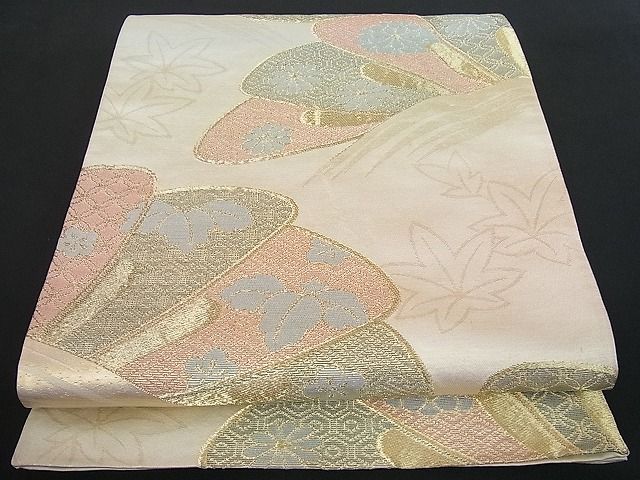 平和屋着物■六通柄袋帯 吉祥花文 金糸 逸品 op4291