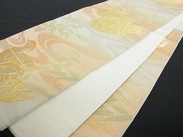平和屋着物■六通柄袋帯 鴛鴦 金糸 逸品 op4293