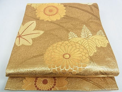 平和屋着物■佐賀錦 六通柄袋帯 桐花文 金糸 逸品 op4593