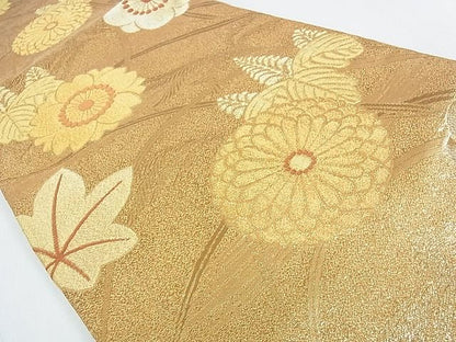 平和屋着物■佐賀錦 六通柄袋帯 桐花文 金糸 逸品 op4593