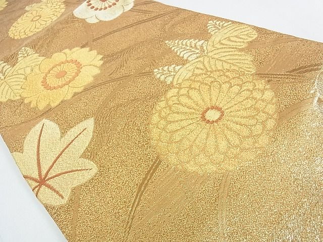 平和屋着物■佐賀錦 六通柄袋帯 桐花文 金糸 逸品 op4593