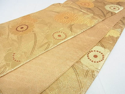 平和屋着物■佐賀錦 六通柄袋帯 桐花文 金糸 逸品 op4593