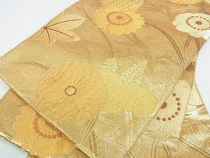 平和屋着物■佐賀錦 六通柄袋帯 桐花文 金糸 逸品 op4593