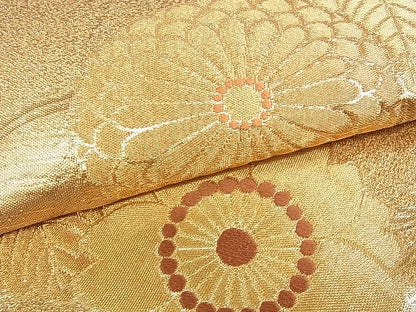 平和屋着物■佐賀錦 六通柄袋帯 桐花文 金糸 逸品 op4593