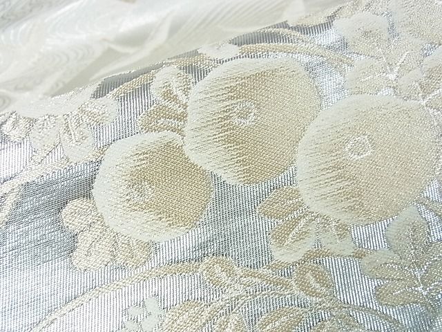 平和屋着物■六通柄袋帯 流水飛鳥文 光琳菊 金銀糸 逸品 op4838