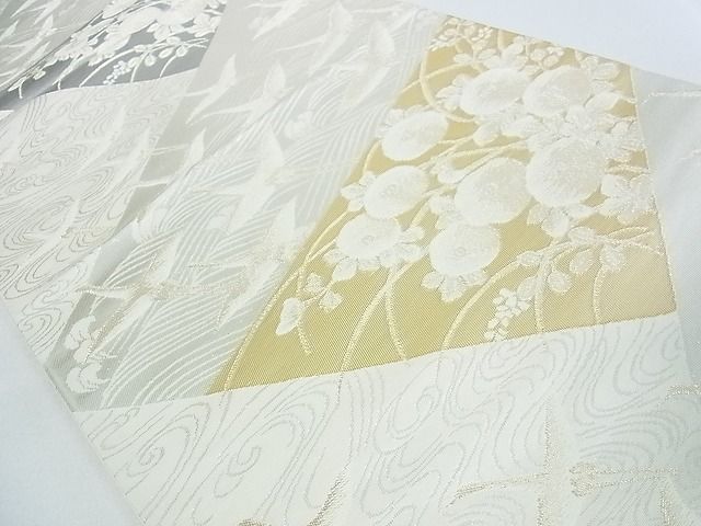 平和屋着物■六通柄袋帯 流水飛鳥文 光琳菊 金銀糸 逸品 op4838