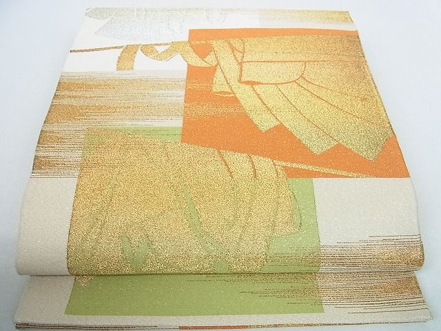 平和屋着物■綴れ 太鼓柄袋帯 誰が袖 金銀糸 逸品 op5245