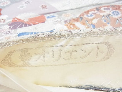 平和屋着物■六通柄袋帯 オリエント 九百錦 銀糸 逸品 op6015
