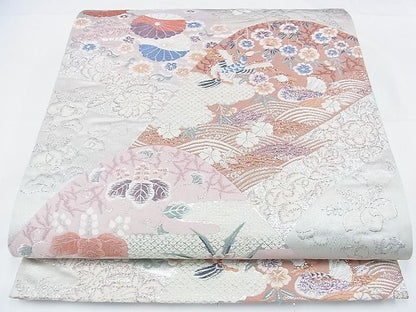 平和屋着物■六通柄袋帯 オリエント 九百錦 銀糸 逸品 op6015