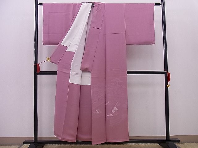 平和屋着物■豪華色留袖　雲取り石庭風景文　逸品　n-os0761