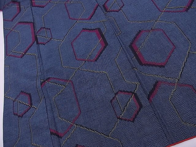 平和屋着物■上質な紬　亀甲文　逸品　n-os0820