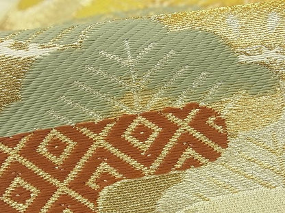 平和屋着物■六通柄袋帯 唐織 地紙吉祥花文 金銀糸 逸品 ox0201