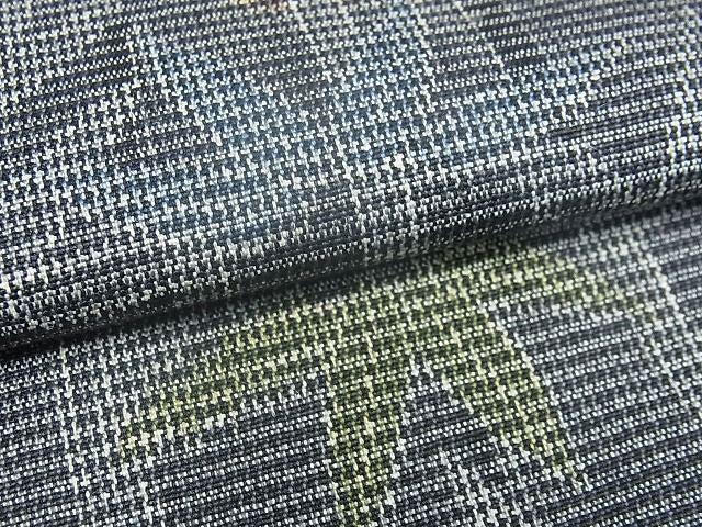 平和屋着物■上質なお召 笹竹文 逸品 ox0455