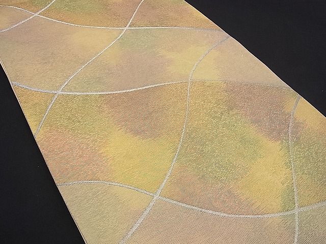 平和屋着物■六通柄袋帯 瓦文 銀糸 逸品 ox0655