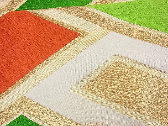 平和屋着物■六通柄袋帯 檜垣文 金糸 逸品 ox0681