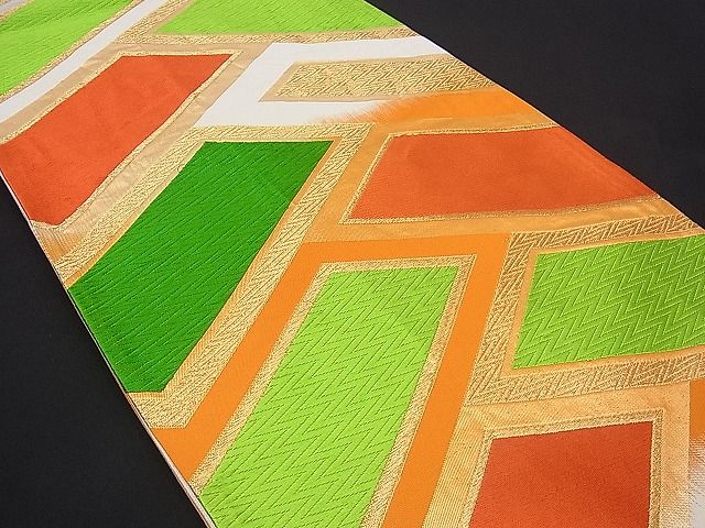 平和屋着物■六通柄袋帯 檜垣文 金糸 逸品 ox0681