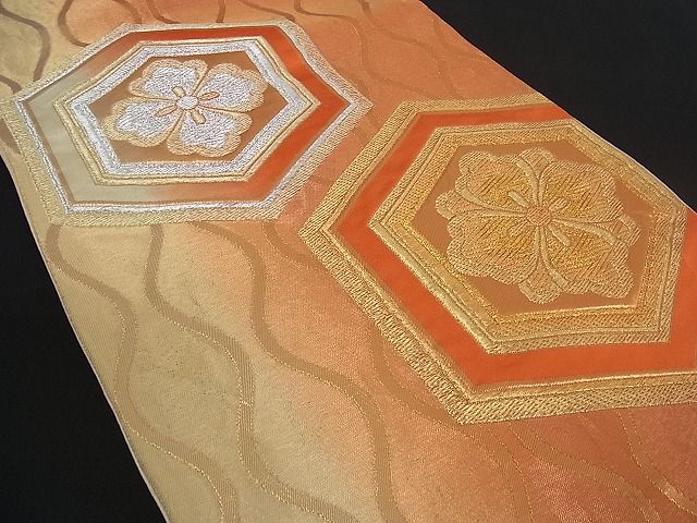 平和屋着物■六通柄袋帯 吉祥花文 金銀糸 逸品 ox1129