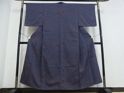 平和屋着物■上質な紬 風景草花文 逸品 ox1513
