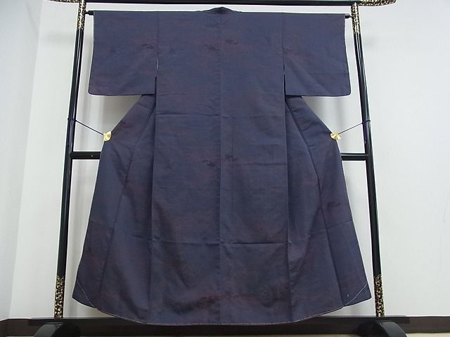 平和屋着物■上質な紬 風景草花文 逸品 ox1513