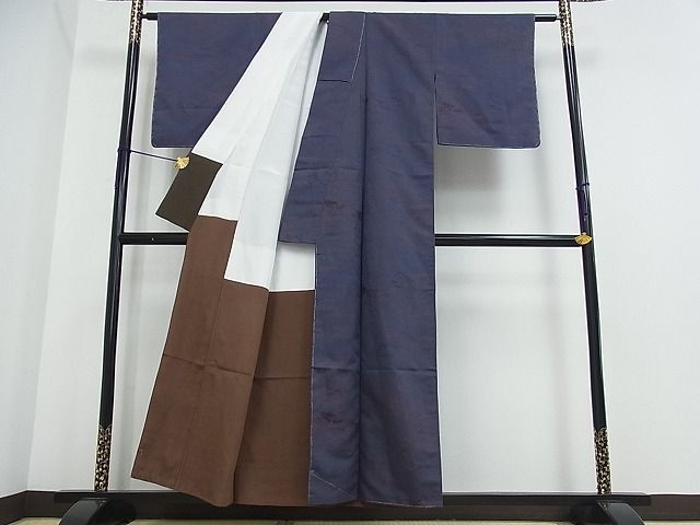 平和屋着物■上質な紬 風景草花文 逸品 ox1513