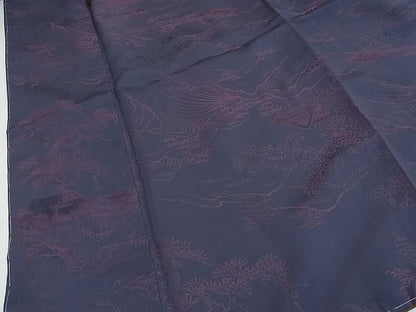 平和屋着物■上質な紬 風景草花文 逸品 ox1513