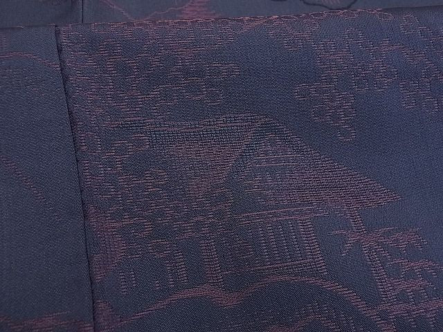 平和屋着物■上質な紬 風景草花文 逸品 ox1513