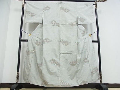 平和屋着物■上質な紬 幾何学文様 逸品 ox1825