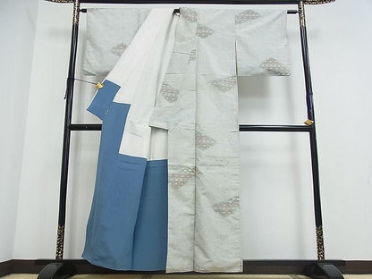 平和屋着物■上質な紬 幾何学文様 逸品 ox1825
