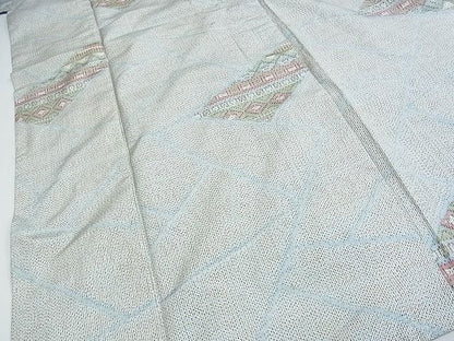 平和屋着物■上質な紬 幾何学文様 逸品 ox1825