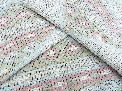 平和屋着物■上質な紬 幾何学文様 逸品 ox1825